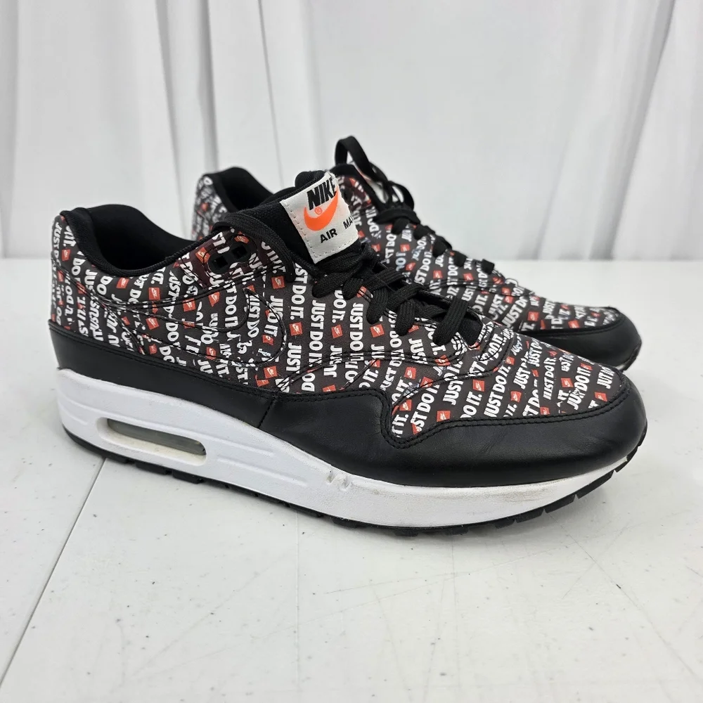 Nike Air Max 1 JDI Just Do It Pack Black Men's Size 9 875844-009 All Over Print.